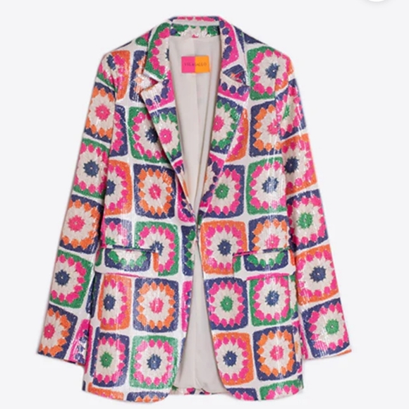 Vilagallo Andrea Full Sequin Colorblock Blazer